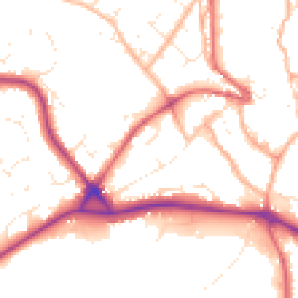 Daytime road noise heatmap for PL25 5HR