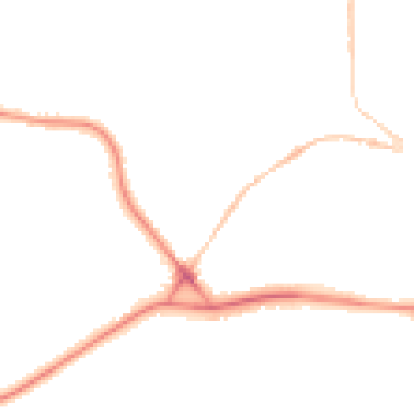 Night-time road noise heatmap for PL25 5JT