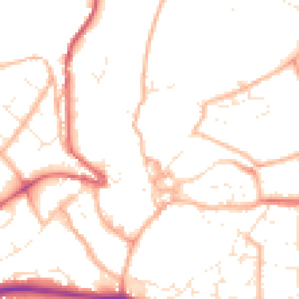 Daytime road noise heatmap for PL25 5QF