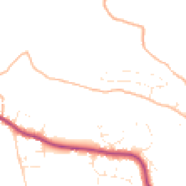 Daytime road noise heatmap for PL25 5RA