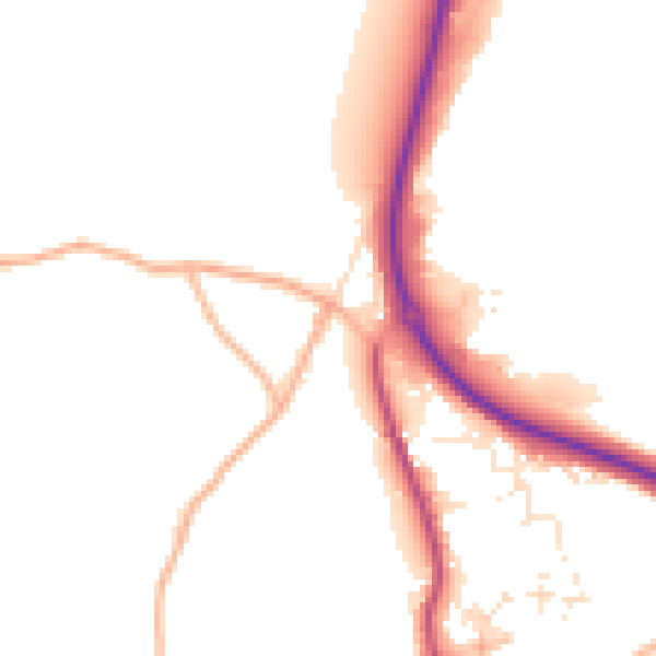 Daytime road noise heatmap for PL25 5RY