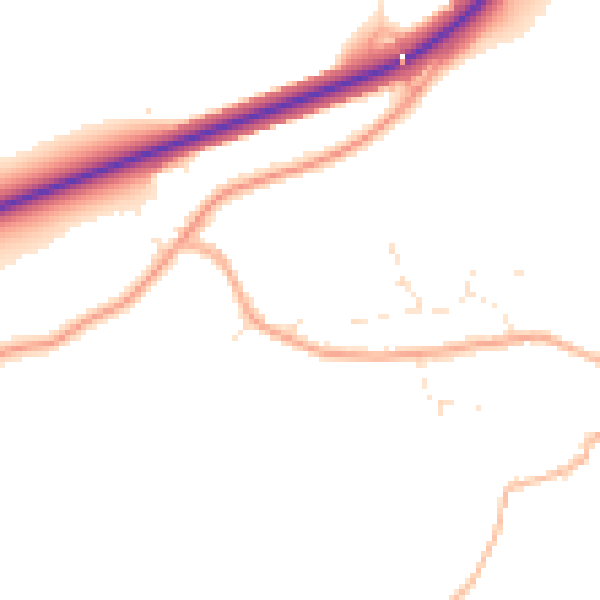 Daytime road noise heatmap for PL26 7BQ