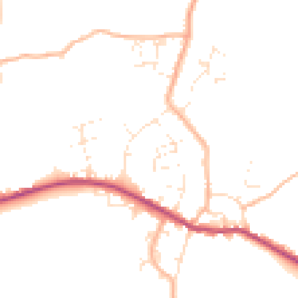 Daytime road noise heatmap for PL26 7DG