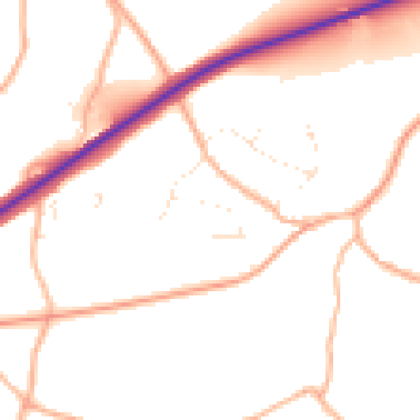 Daytime road noise heatmap for PL26 7EU