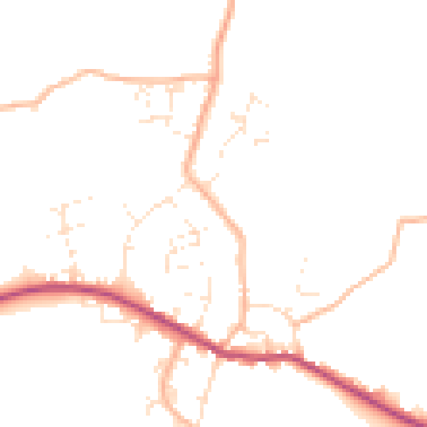 Daytime road noise heatmap for PL26 7PX