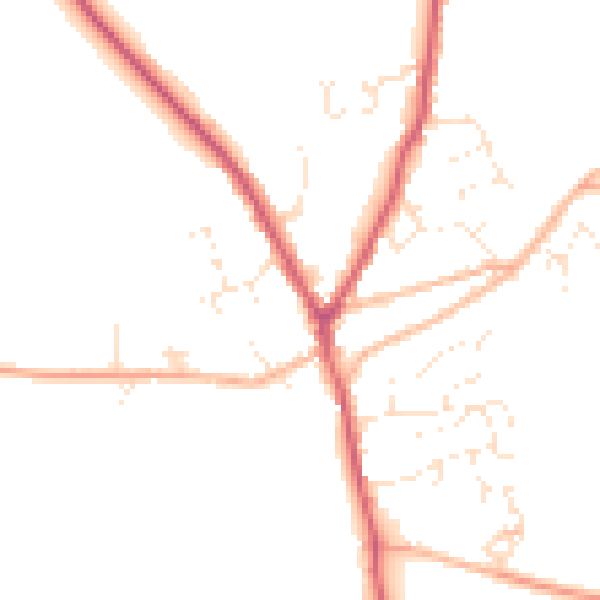 Daytime road noise heatmap for PL26 8JQ