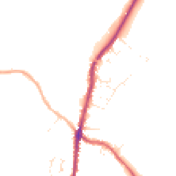 Daytime road noise heatmap for PL26 8QF