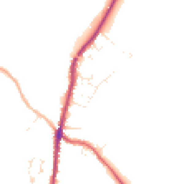 Daytime road noise heatmap for PL26 8QJ