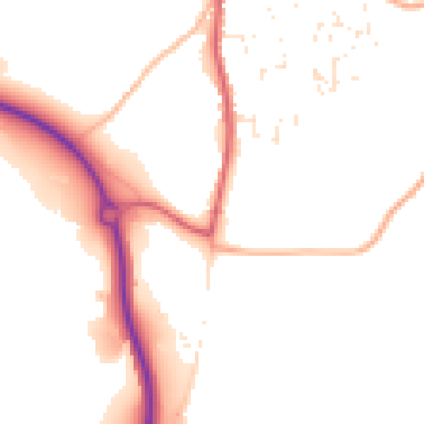 Daytime road noise heatmap for PL26 8TY