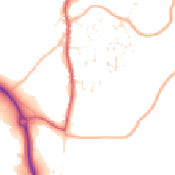 Daytime road noise heatmap for PL26 8TZ
