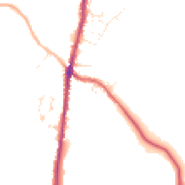 Daytime road noise heatmap for PL26 8WQ