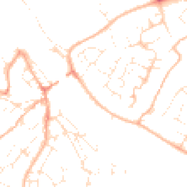 Daytime road noise heatmap for PL27 6AD