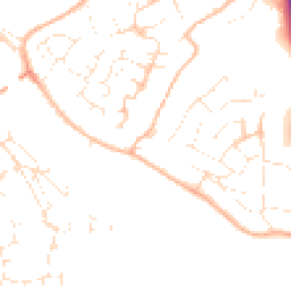 Daytime road noise heatmap for PL27 6AH