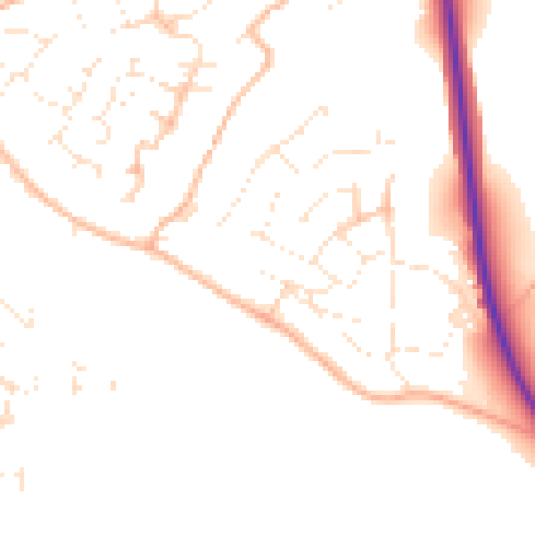 Daytime road noise heatmap for PL27 6AN