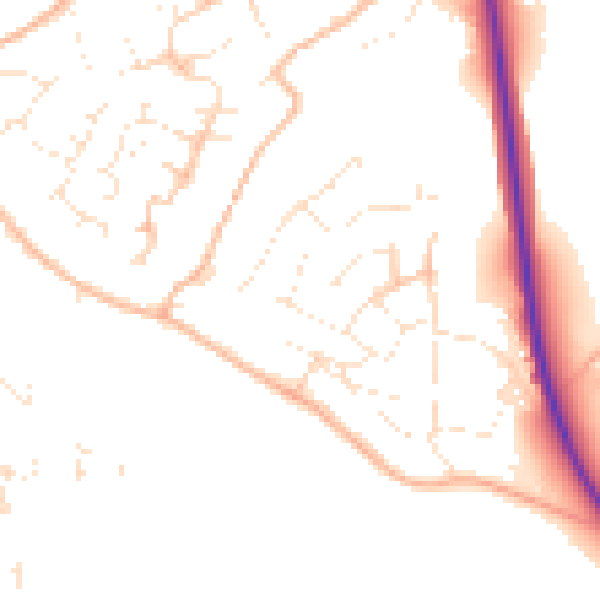 Daytime road noise heatmap for PL27 6AP