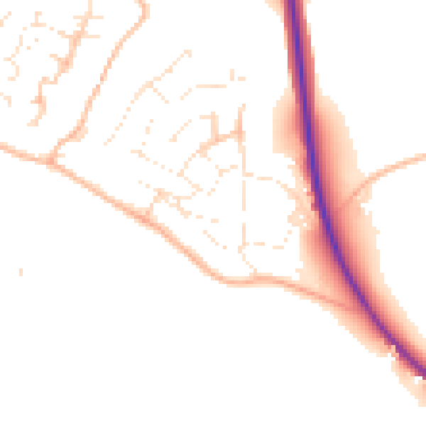 Daytime road noise heatmap for PL27 6AS