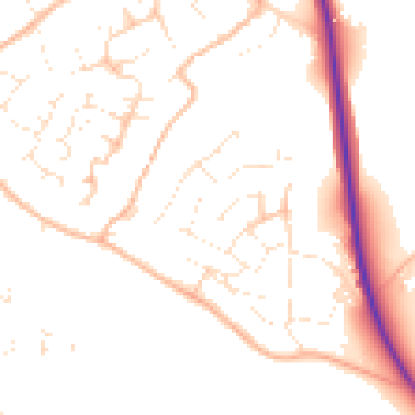 Daytime road noise heatmap for PL27 6AT