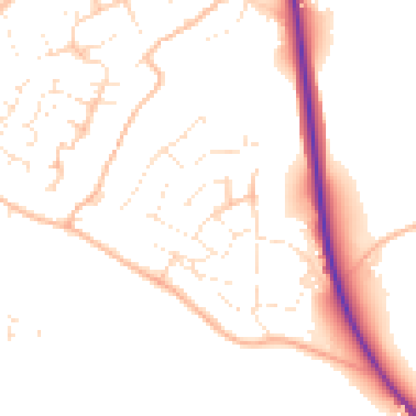 Daytime road noise heatmap for PL27 6AU