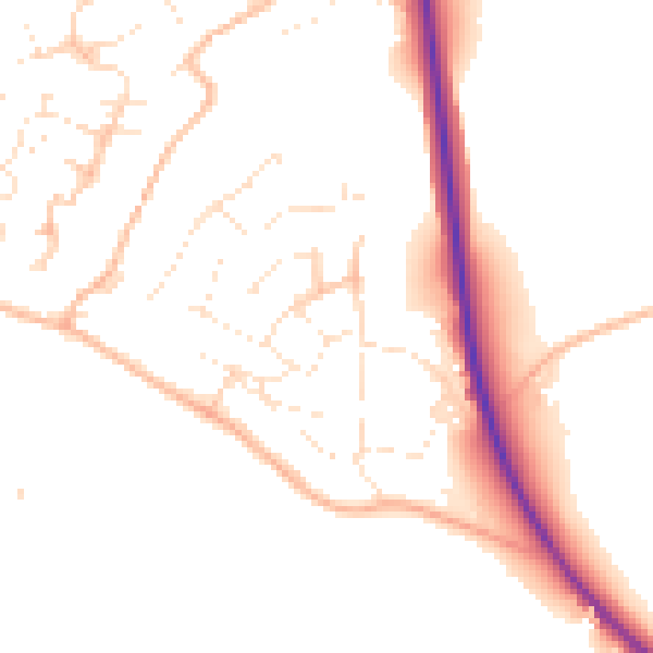 Daytime road noise heatmap for PL27 6AX