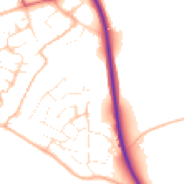 Daytime road noise heatmap for PL27 6AY