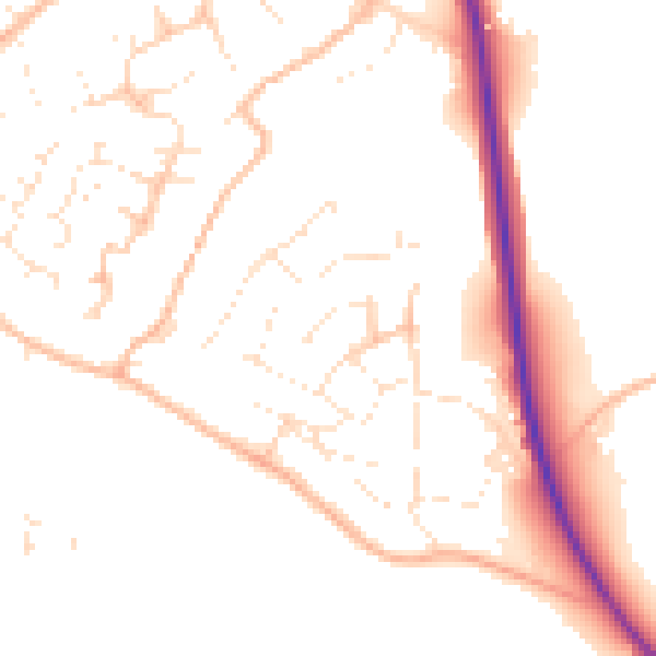 Daytime road noise heatmap for PL27 6BA