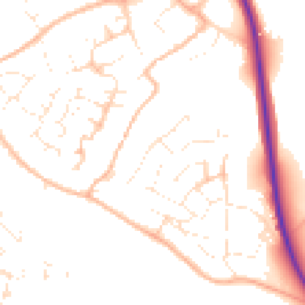 Daytime road noise heatmap for PL27 6BD