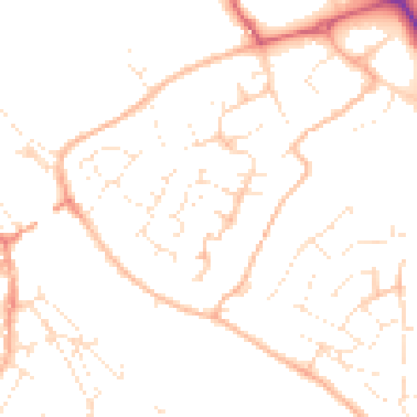Daytime road noise heatmap for PL27 6BE