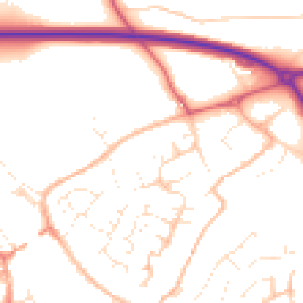 Daytime road noise heatmap for PL27 6BG