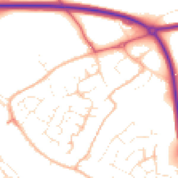 Daytime road noise heatmap for PL27 6BH