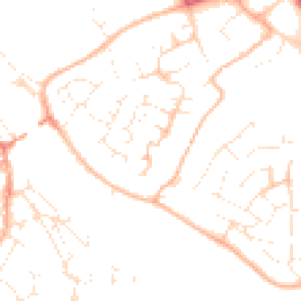 Daytime road noise heatmap for PL27 6BQ