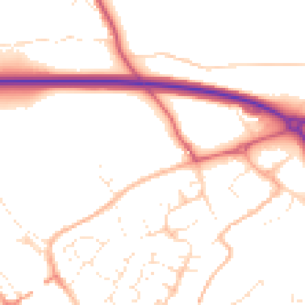 Daytime road noise heatmap for PL27 6BU