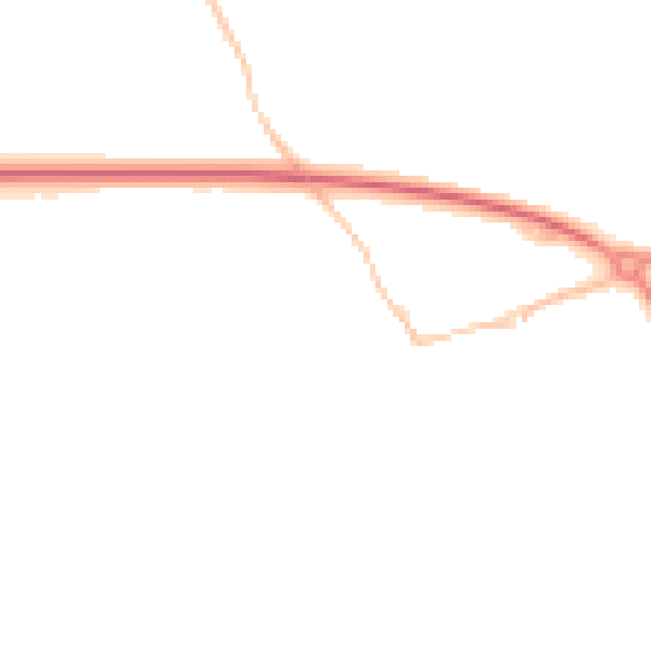 Night-time road noise heatmap for PL27 6BU