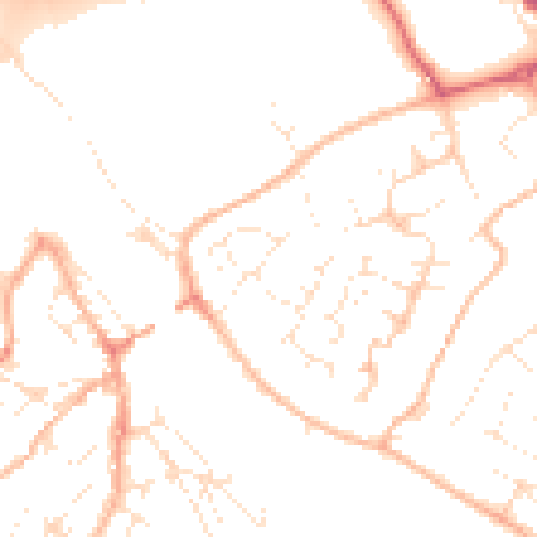 Daytime road noise heatmap for PL27 6BY