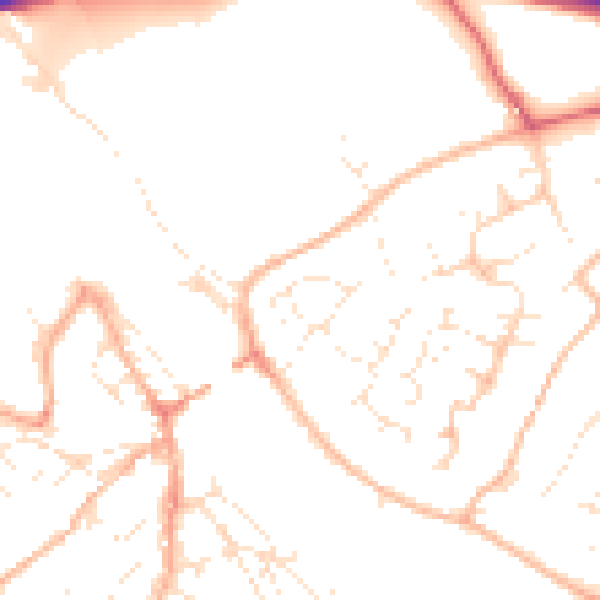 Daytime road noise heatmap for PL27 6BZ