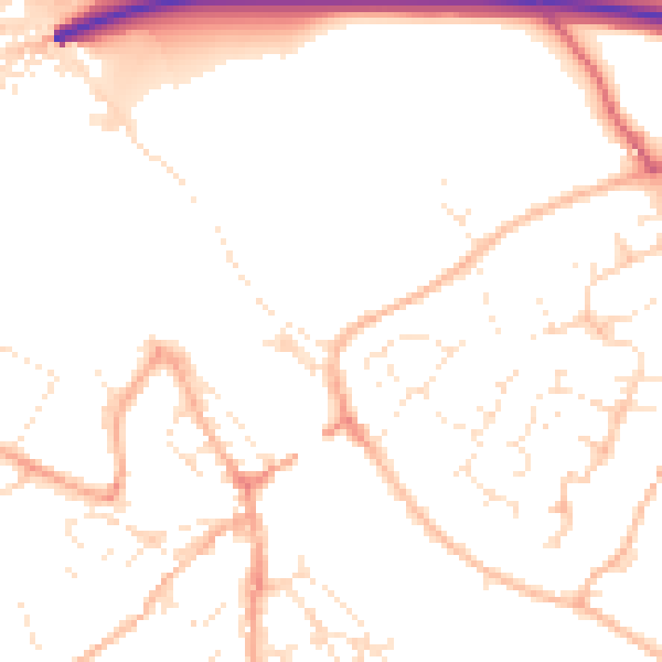 Daytime road noise heatmap for PL27 6DE