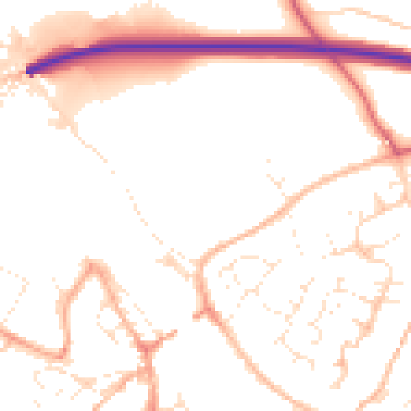 Daytime road noise heatmap for PL27 6DN