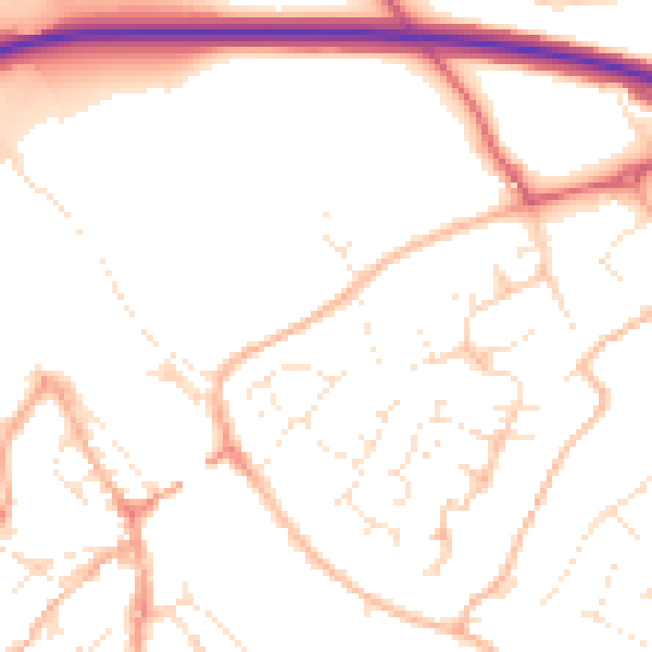 Daytime road noise heatmap for PL27 6DQ