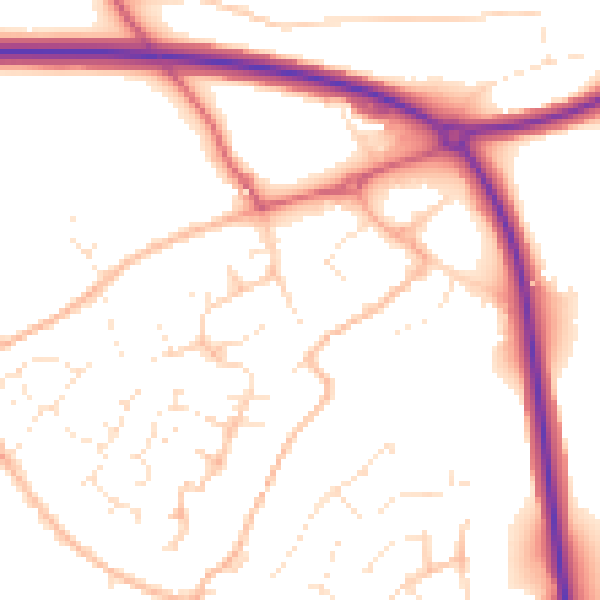 Daytime road noise heatmap for PL27 6DU