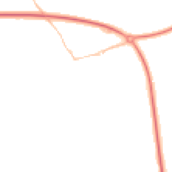 Night-time road noise heatmap for PL27 6DU