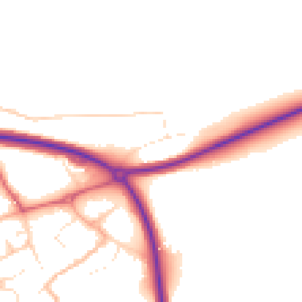 Daytime road noise heatmap for PL27 6EE