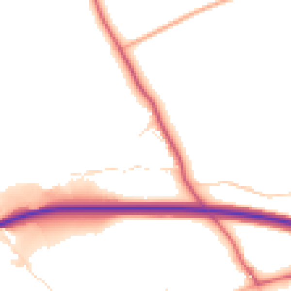 Daytime road noise heatmap for PL27 6EG