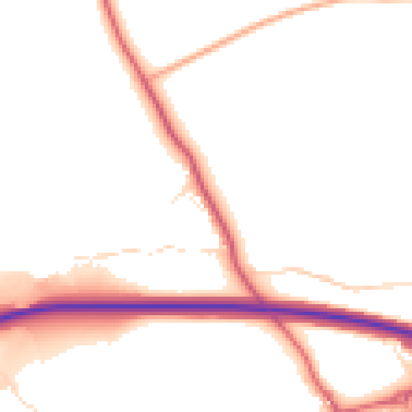 Daytime road noise heatmap for PL27 6EY