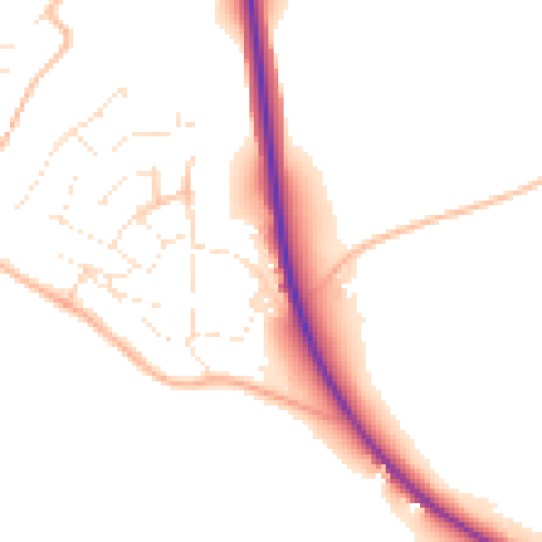 Daytime road noise heatmap for PL27 6FB