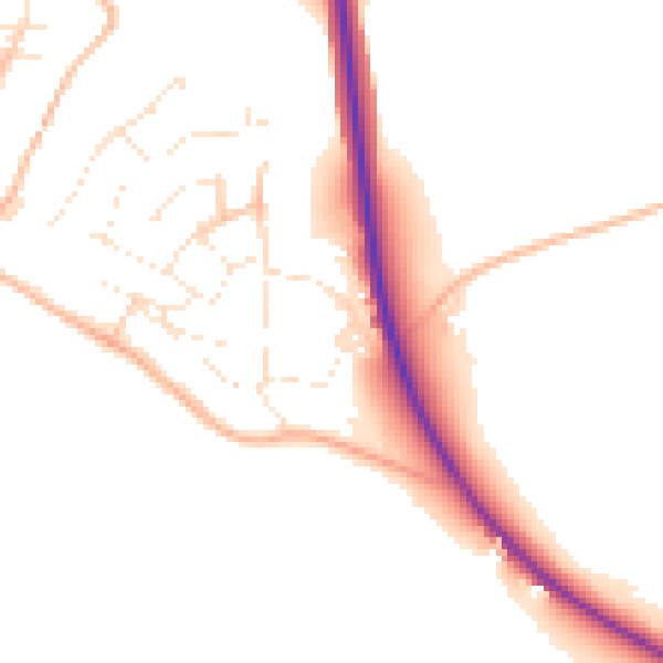 Daytime road noise heatmap for PL27 6HE