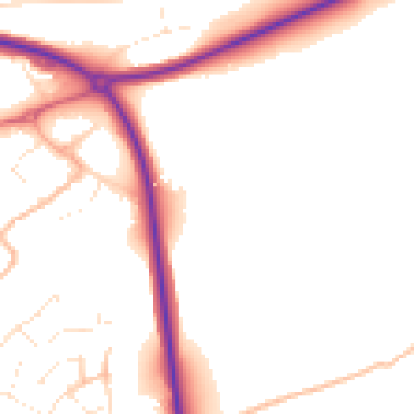 Daytime road noise heatmap for PL27 6HJ
