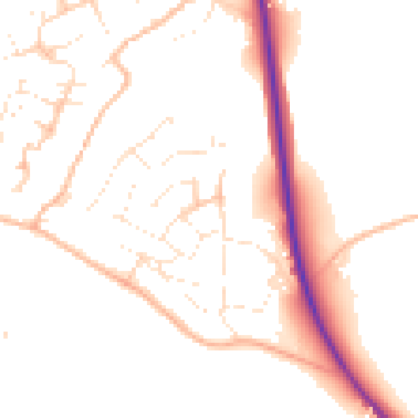 Daytime road noise heatmap for PL27 6HN