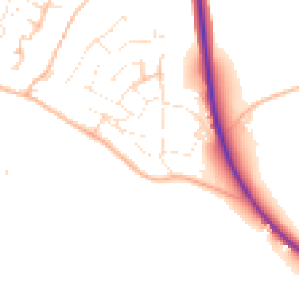 Daytime road noise heatmap for PL27 6HP