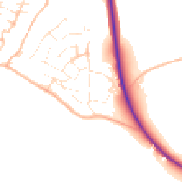 Daytime road noise heatmap for PL27 6HR