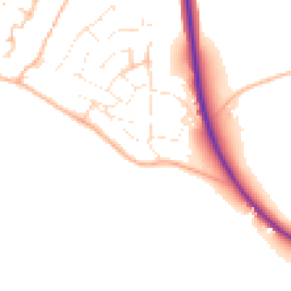 Daytime road noise heatmap for PL27 6HS