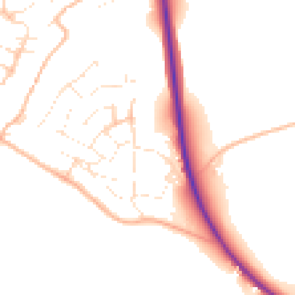 Daytime road noise heatmap for PL27 6HW